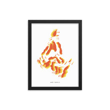 Load image into Gallery viewer, Pacific Dystopo Map - Red (Framed)