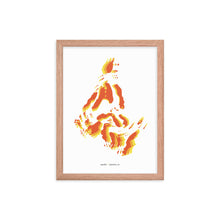 Load image into Gallery viewer, Pacific Dystopo Map - Red (Framed)