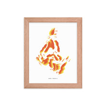 Load image into Gallery viewer, Pacific Dystopo Map - Red (Framed)