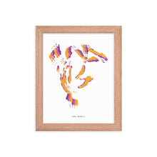 Load image into Gallery viewer, Trails Dystopo Map - Orange (Framed)
