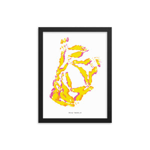 Bandon OG Dystopo Map - Yellow (Framed)