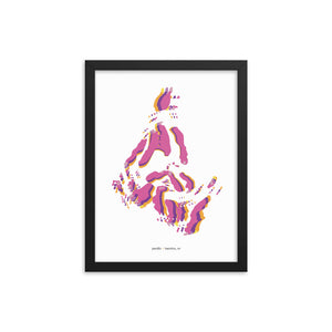 Pacific Dystopo Map - Pink (Framed)