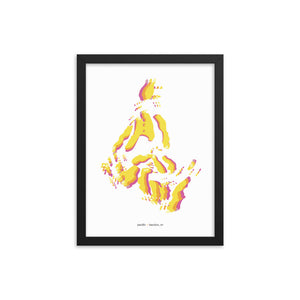 Pacific Dystopo Map - Yellow (Framed)