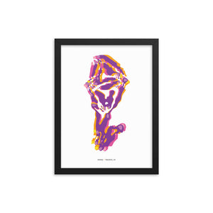 Sheep Dystopo Map - Purple (Framed)