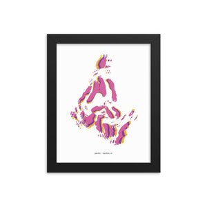 Pacific Dystopo Map - Pink (Framed)