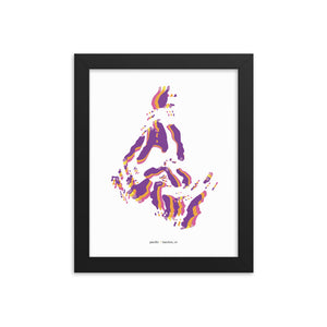 Pacific Dystopo Map - Purple (Framed)