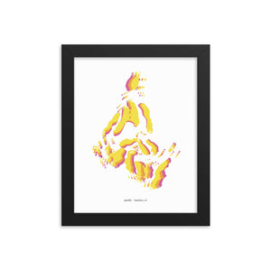 Pacific Dystopo Map - Yellow (Framed)