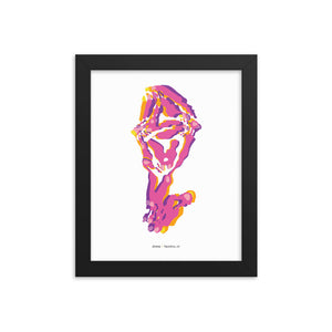 Sheep Dystopo Map - Pink (Framed)