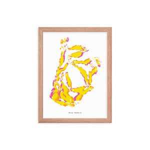 Bandon OG Dystopo Map - Yellow (Framed)