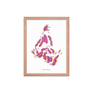 Pacific Dystopo Map - Pink (Framed)