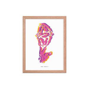 Sheep Dystopo Map - Pink (Framed)