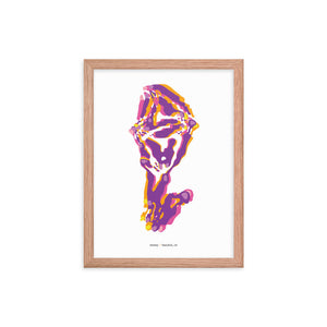 Sheep Dystopo Map - Purple (Framed)