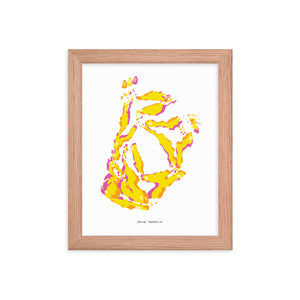 Bandon OG Dystopo Map - Yellow (Framed)