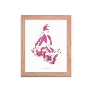 Pacific Dystopo Map - Pink (Framed)