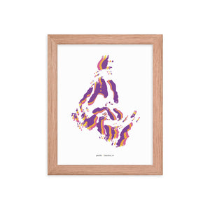 Pacific Dystopo Map - Purple (Framed)