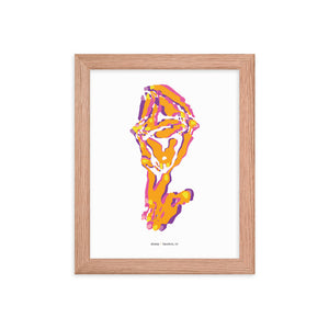 Sheep Dystopo Map - Orange (Framed)