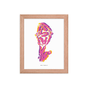 Sheep Dystopo Map - Pink (Framed)