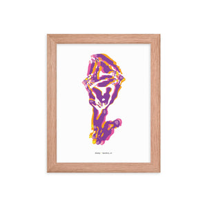 Sheep Dystopo Map - Purple (Framed)