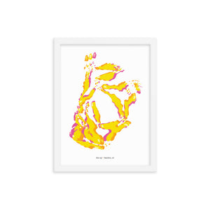 Bandon OG Dystopo Map - Yellow (Framed)