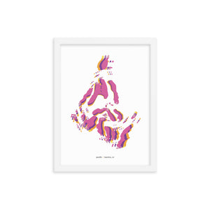 Pacific Dystopo Map - Pink (Framed)