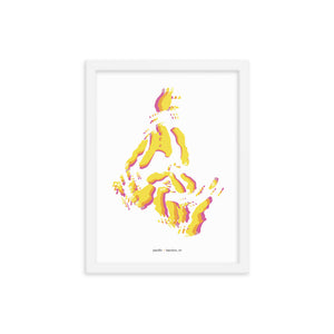 Pacific Dystopo Map - Yellow (Framed)