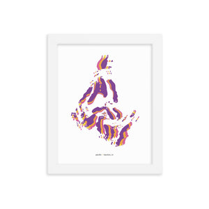 Pacific Dystopo Map - Purple (Framed)