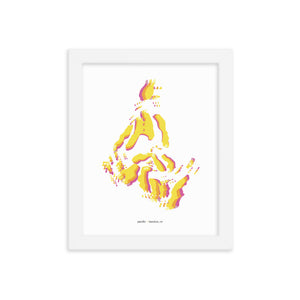 Pacific Dystopo Map - Yellow (Framed)