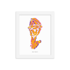 Sheep Dystopo Map - Orange (Framed)