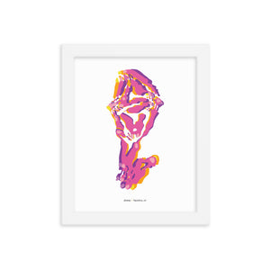 Sheep Dystopo Map - Pink (Framed)