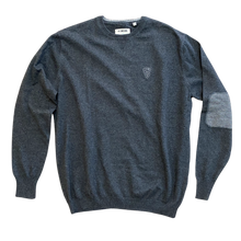 Load image into Gallery viewer, Cotton-Cashmere Crewneck | Black Heather
